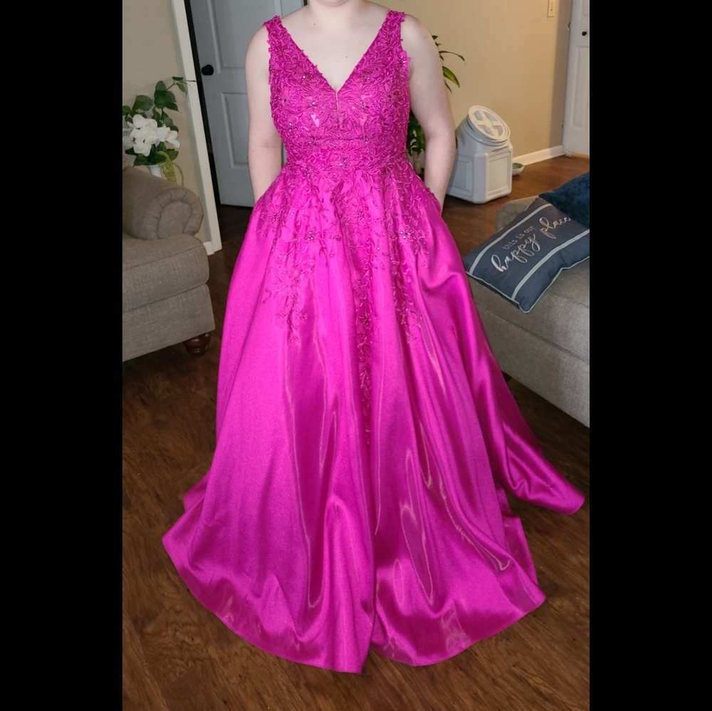 Fuschia ballgown Prom Pageant dress